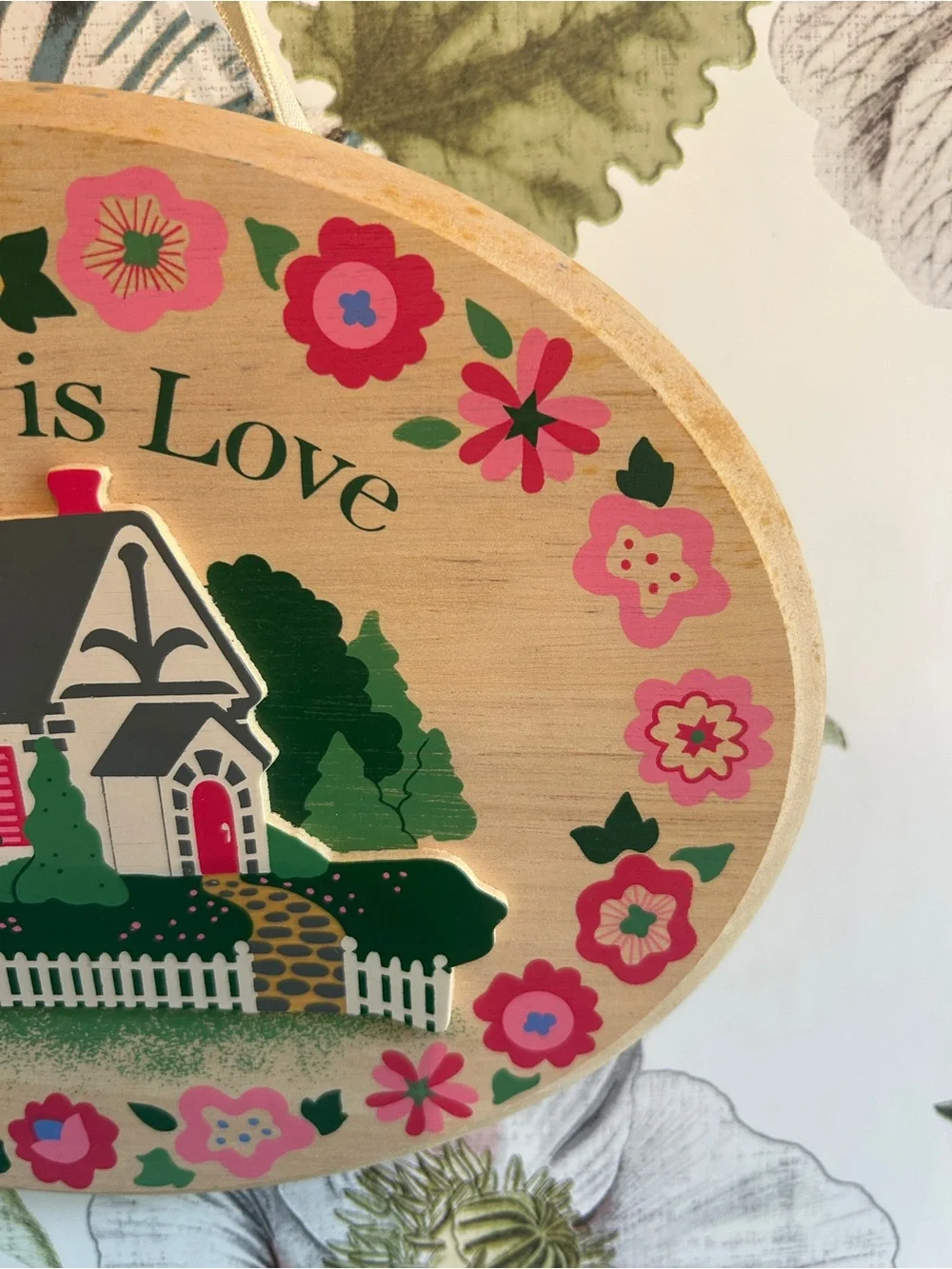 Vintage Cottagecore home sign, wooden wall plaque, grandmas cottage welcome